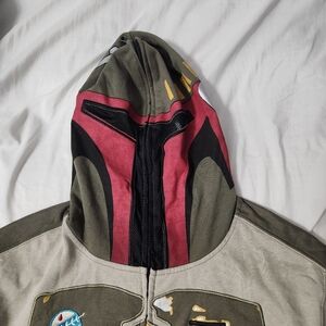 Star wars full zip hooded sweatshirt Boba Fett cosplay men medium